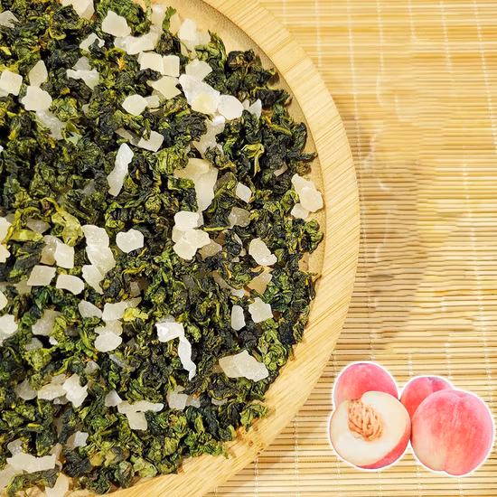 Thé Oolong à la pêche blanche, vente en gros, thé Oolong à feuilles mobiles, mélange de fruits et de fleurs, saveur de thé